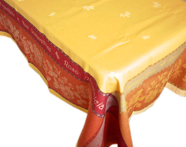 French Jacquard tablecloth, Teflon (Rosa. yellow)